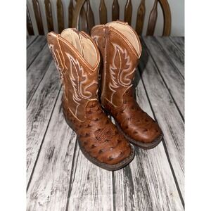 ROPER TODDLER BOYS' OSTRICH PRINT WESTERN BOOTS - SQUARE TOE Size 7